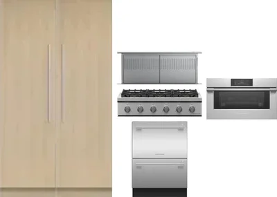 6 Piece Package Includes Refrigerator, Freezer, Cooktop, Wall Oven, Hood And Dishwasher